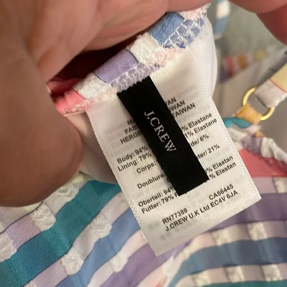 NWT J. crew size rainbow gingham one piece swim suit style AU926